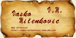 Vasko Milenković vizit kartica